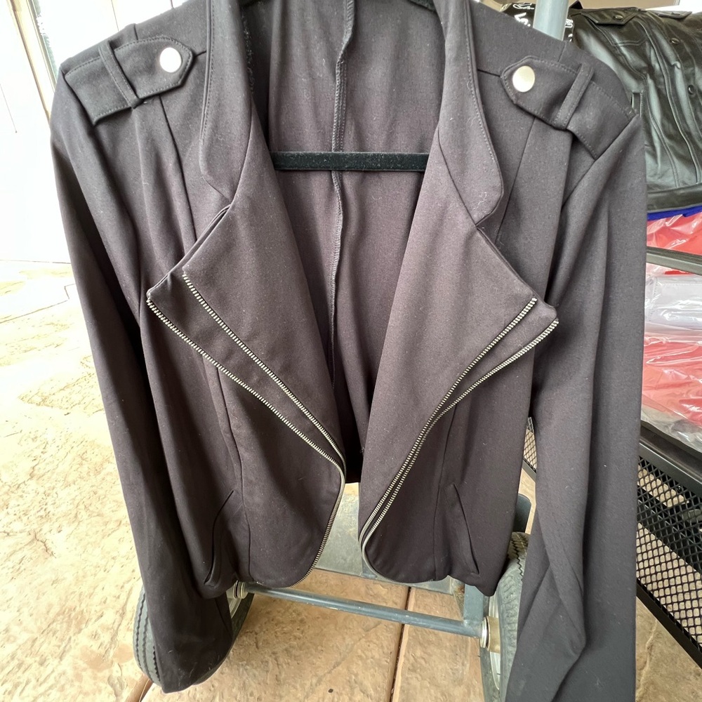 Torrid Black Blazer with Zipper Accents